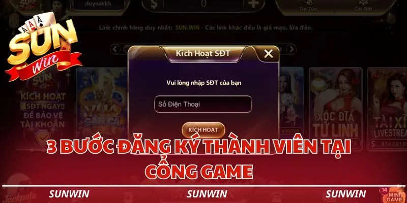 3 buoc dang ky thanh vien tai cong game sunwin