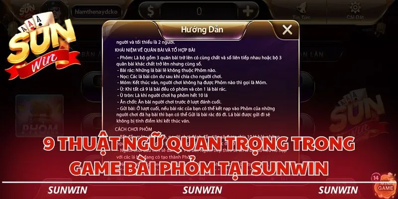 9 thuat ngu quan trong trong game bai phom tai sunwin